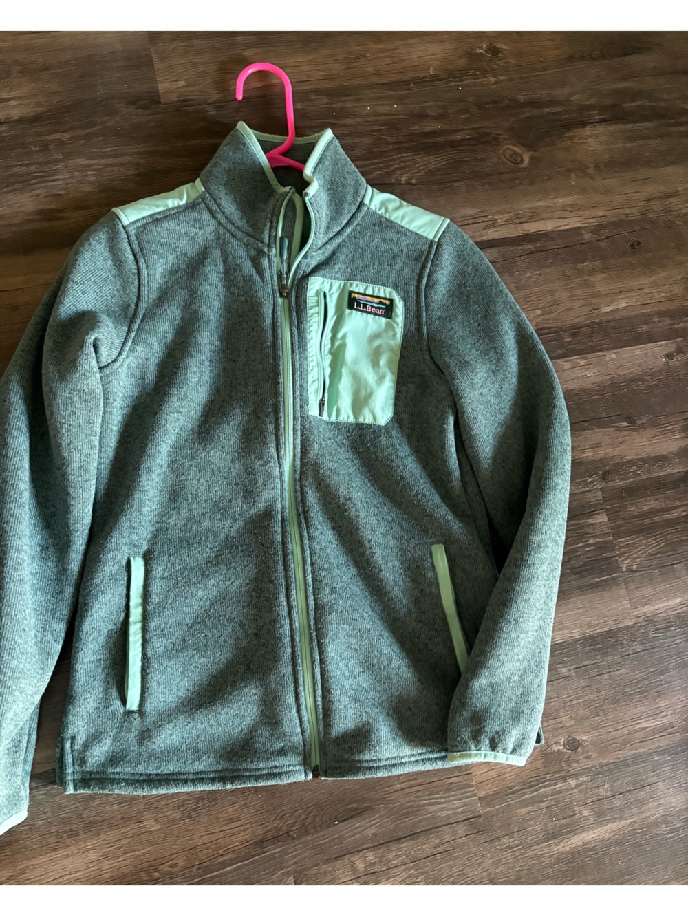 L.L. Bean women’s Fleece Jacket with Mint Trim